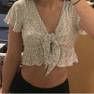 Revolve tie front crop top